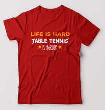 Load image into Gallery viewer, Table Tennis (TT) T-Shirt for Men-S(38 Inches)-Red-Ektarfa.online
