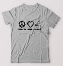 Load image into Gallery viewer, Peace Love Piano T-Shirt for Men-Grey Melange-Ektarfa.online
