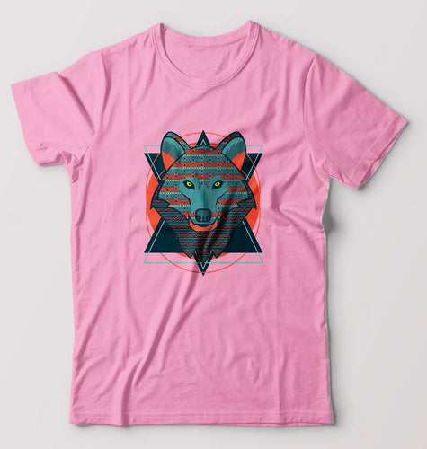 Fox Wolf T-Shirt for Men-Light Baby Pink-Ektarfa.online