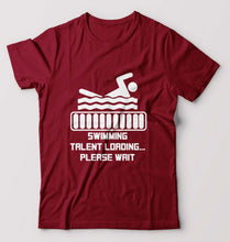 Load image into Gallery viewer, Swimming T-Shirt for Men-Maroon-Ektarfa.online
