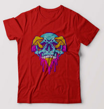 Load image into Gallery viewer, Trippy Psychedelic Skull T-Shirt for Men-Red-Ektarfa.online
