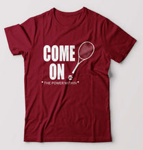 Load image into Gallery viewer, Tennis T-Shirt for Men-S(38 Inches)-Maroon-Ektarfa.online
