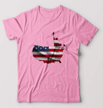 Load image into Gallery viewer, USA America T-Shirt for Men-S(38 Inches)-Light Baby Pink-Ektarfa.online
