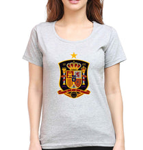 Load image into Gallery viewer, Spain Football T-Shirt for Women-XS(32 Inches)-Grey Melange-Ektarfa.online
