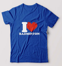 Load image into Gallery viewer, I Love Badminton T-Shirt for Men-Royal Blue-Ektarfa.online
