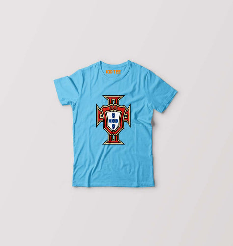 Portugal Football Kids T-Shirt for Boy/Girl-0-1 Year(20 Inches)-Light Blue-Ektarfa.online