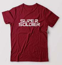 Load image into Gallery viewer, Super Soldier T-Shirt for Men-S(38 Inches)-Maroon-Ektarfa.online
