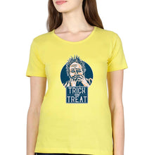 Load image into Gallery viewer, Trick or Treat T-Shirt for Women-XS(32 Inches)-Yellow-Ektarfa.online
