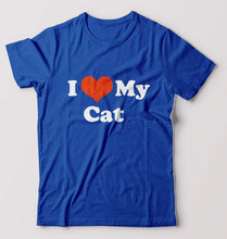 Load image into Gallery viewer, I Love My Cat T-Shirt for Men-Royal Blue-Ektarfa.online
