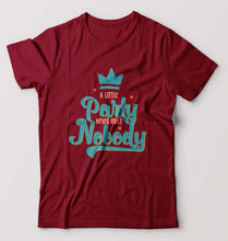 Load image into Gallery viewer, Party T-Shirt for Men-S(38 Inches)-Maroon-Ektarfa.online

