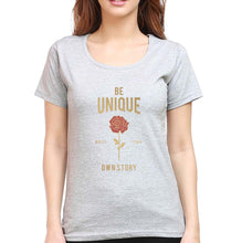 Load image into Gallery viewer, Be Unique T-Shirt for Women-XS(32 Inches)-Grey-Ektarfa.online
