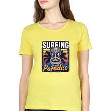 Load image into Gallery viewer, Surfing California T-Shirt for Women-XS(32 Inches)-Yellow-Ektarfa.online
