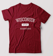 Load image into Gallery viewer, Varsity Wisconsin T-Shirt for Men-Maroon-Ektarfa.online
