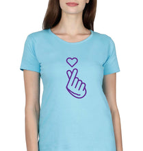 Load image into Gallery viewer, Purple Heart T-Shirt for Women-Light Blue-Ektarfa.online
