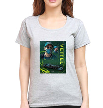 Load image into Gallery viewer, Sebastian Vettel F1 T-Shirt for Women-XS(32 Inches)-Grey Melange-Ektarfa.online
