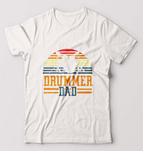 Load image into Gallery viewer, Drummer Dad T-Shirt for Men-White-Ektarfa.online
