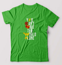 Load image into Gallery viewer, You Can&#39;t Save The World Alone Justice League T-Shirt for Men-Flag Green-Ektarfa.online

