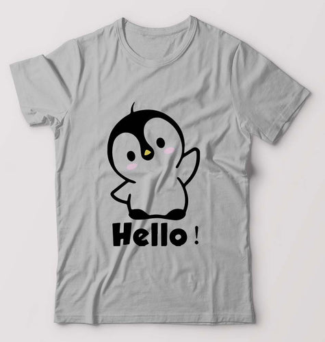 Penguin Hello T-Shirt for Men-Grey Melange-Ektarfa.online