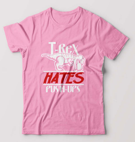 T-Rex Gym Funny T-Shirt for Men-Light Baby Pink-Ektarfa.online