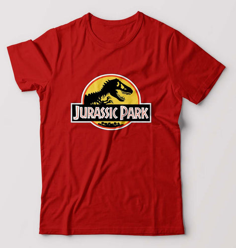 Jurassic Park T-Shirt for Men-S(38 Inches)-Red-Ektarfa.online