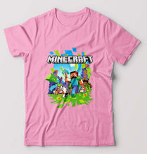 Load image into Gallery viewer, Minecraft T-Shirt for Men-S(38 Inches)-Light Baby Pink-Ektarfa.online
