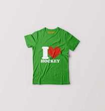 Load image into Gallery viewer, I Love Hockey Kids T-Shirt for Boy/Girl-Flag Green-Ektarfa.online
