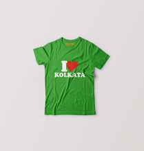 Load image into Gallery viewer, I Love Kolkata Kids T-Shirt for Boy/Girl-Flag Green-Ektarfa.online
