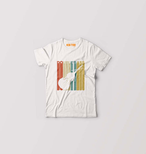 Double Bass Violin Kids T-Shirt for Boy/Girl-White-Ektarfa.online