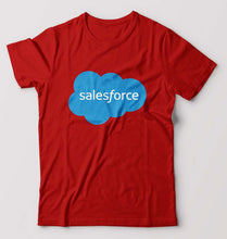 Load image into Gallery viewer, Salesforce T-Shirt for Men-S(38 Inches)-Red-Ektarfa.online
