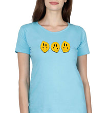 Load image into Gallery viewer, Smiley T-Shirt for Women-Light Blue-Ektarfa.online
