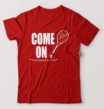 Load image into Gallery viewer, Tennis T-Shirt for Men-S(38 Inches)-Red-Ektarfa.online
