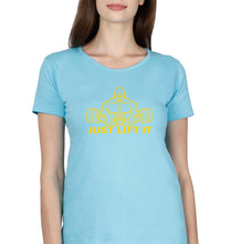 Load image into Gallery viewer, Gym Lift T-Shirt for Women-XS(32 Inches)-Light Blue-Ektarfa.online
