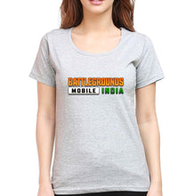 Load image into Gallery viewer, Battlegrounds Mobile India (BGMI) T-Shirt for Women-Grey Melange-Ektarfa.online
