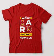 Load image into Gallery viewer, Work Hard T-Shirt for Men-S(38 Inches)-Red-Ektarfa.online
