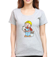 Load image into Gallery viewer, Bob the Builder T-Shirt for Women-XS(32 Inches)-Grey Melange-Ektarfa.online
