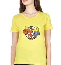 Load image into Gallery viewer, The Adventures of Rocky and Bullwinkle and Friends T-Shirt for Women-Yellow-Ektarfa.online
