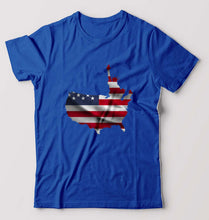 Load image into Gallery viewer, USA America T-Shirt for Men-S(38 Inches)-Royal Blue-Ektarfa.online
