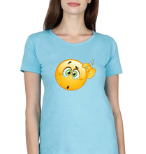 Load image into Gallery viewer, Emoji T-Shirt for Women-Light Blue-Ektarfa.online
