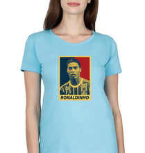 Load image into Gallery viewer, Ronaldinho T-Shirt for Women-XS(32 Inches)-Light Blue-Ektarfa.online

