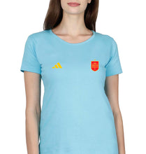 Load image into Gallery viewer, Spain Football T-Shirt for Women-Light Blue-Ektarfa.online
