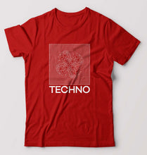 Load image into Gallery viewer, Techno T-Shirt for Men-S(38 Inches)-Red-Ektarfa.online
