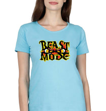 Load image into Gallery viewer, Gym Beast T-Shirt for Women-XS(32 Inches)-Light Blue-Ektarfa.online
