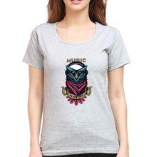 Load image into Gallery viewer, Owl Music T-Shirt for Women-XS(32 Inches)-Grey-Ektarfa.online
