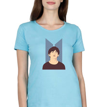 Load image into Gallery viewer, V-BTS(K-Pop) T-Shirt for Women-Light Blue-Ektarfa.online
