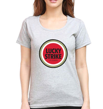 Load image into Gallery viewer, Lucky Strike T-Shirt for Women-XS(32 Inches)-Grey Melange-Ektarfa.online
