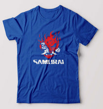 Load image into Gallery viewer, Cyberpunk Samurai T-Shirt for Men-S(38 Inches)-Royal Blue-Ektarfa.online
