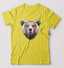 Load image into Gallery viewer, Bear T-Shirt for Men-S(38 Inches)-Yellow-Ektarfa.online
