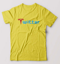 Load image into Gallery viewer, Elon Musk Twitter x Tesla T-Shirt for Men-Yellow-Ektarfa.online
