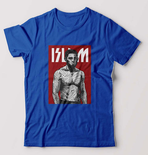 Islam Makhachev T-Shirt for Men-Royal Blue-Ektarfa.online