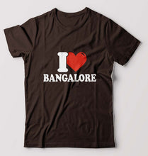 Load image into Gallery viewer, I Love BANGALORE T-Shirt for Men-S(38 Inches)-Coffee Brown-Ektarfa.online
